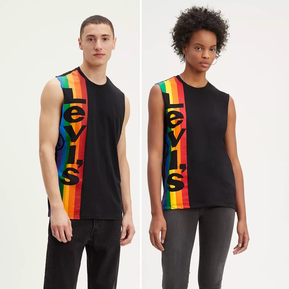 Nwot LEVI'S Pride L-Tab Cutoff Shirt